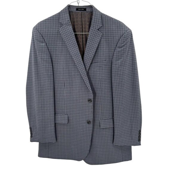 Jean Paul Germain Blue Plaid Blazer Mens 44L Classic Fit 2-Button Jacket - Picture 1 of 8
